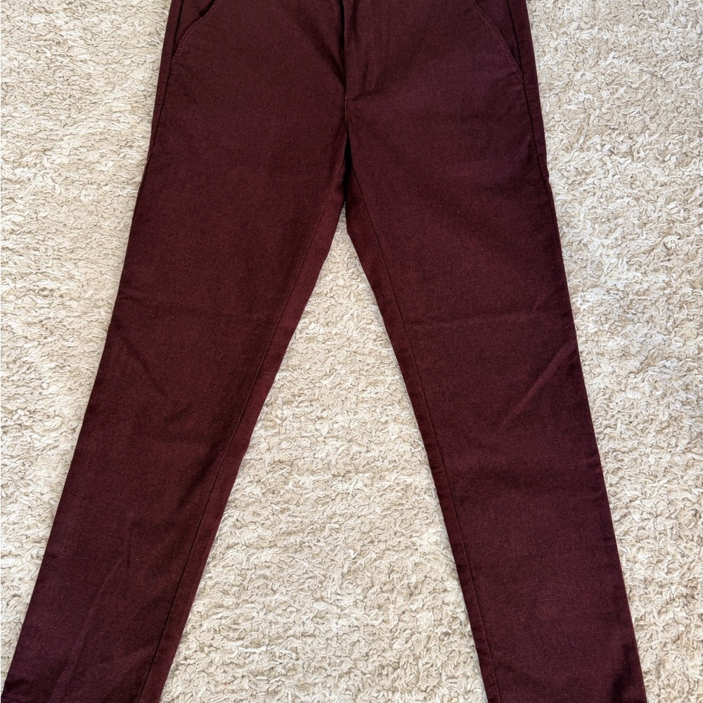 NWOT AG Jamison Tailored Skinny Pants - 34x32 Dark Sangria